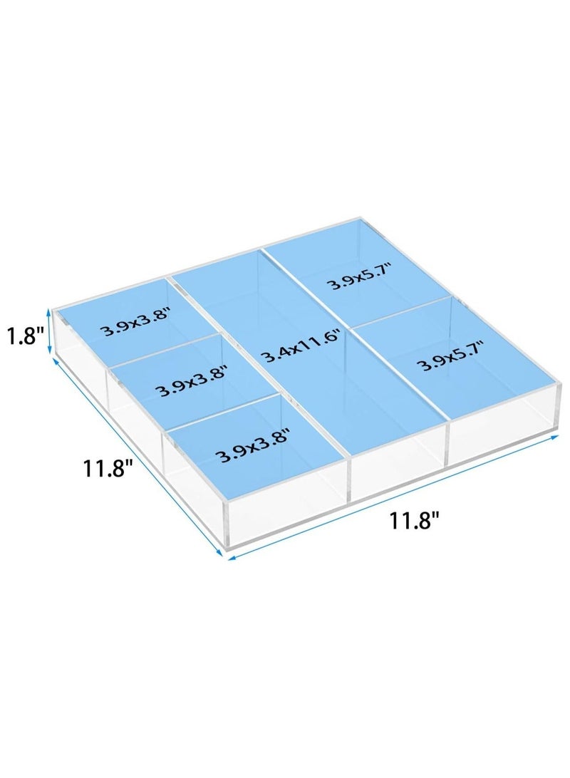 EMAAZZ LLC Premium Clear Acrylic Drawer Organizer Tray with Multiple Compartments, Transparent Storage Divider for Makeup, Jewelry, Office Supplies & Kitchen Accessories, Durable Modern Organizer for Home & Office Use - Image 4
